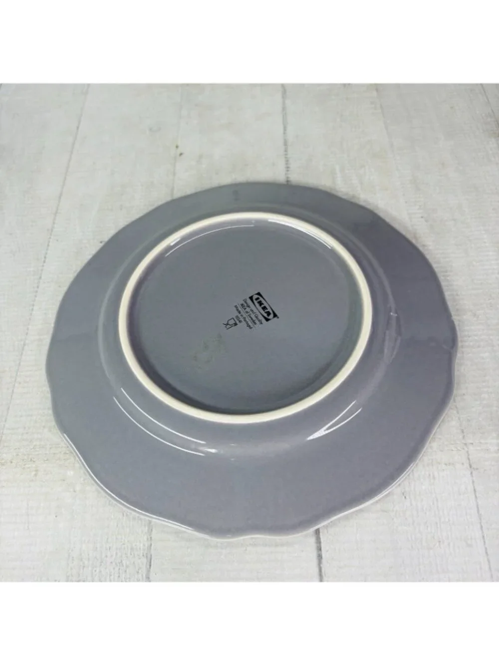 Ikea of Sweden ARV GRAY 15541 Scalloped Earthenware Salad Lunch 9